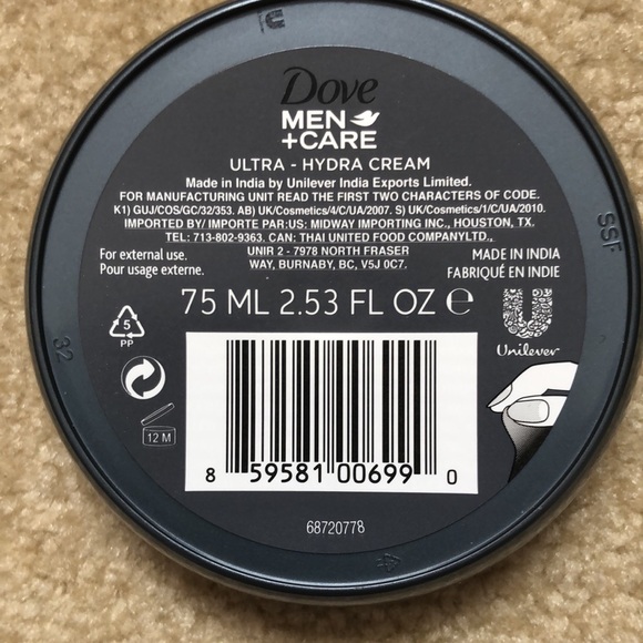 DOVE Men + Care Ultra Hydra Cream for Face, Hands & Body          Set of 2 NEW - Picture 3 of 3